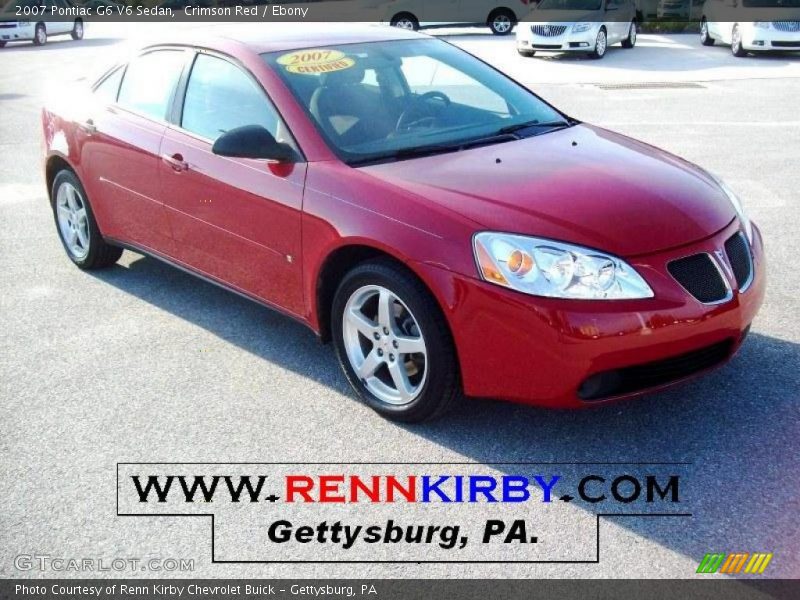 Crimson Red / Ebony 2007 Pontiac G6 V6 Sedan