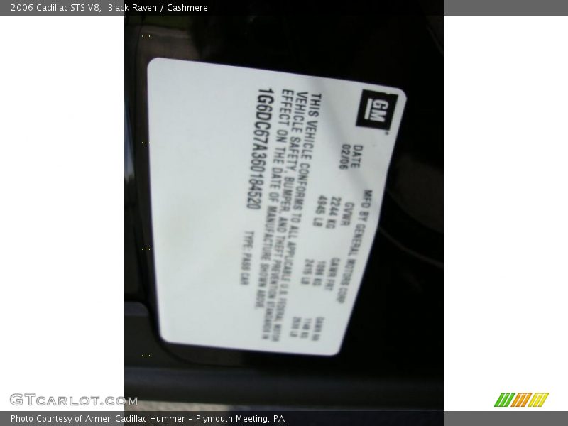 Black Raven / Cashmere 2006 Cadillac STS V8