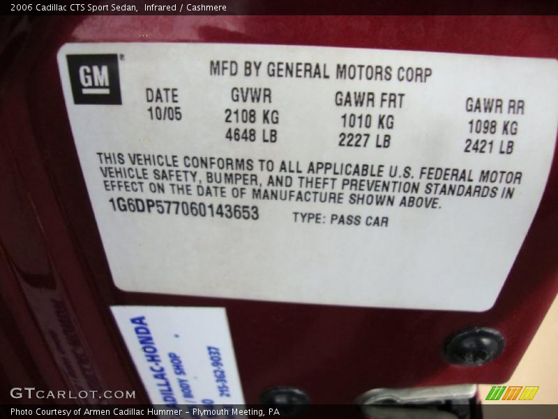 Infrared / Cashmere 2006 Cadillac CTS Sport Sedan