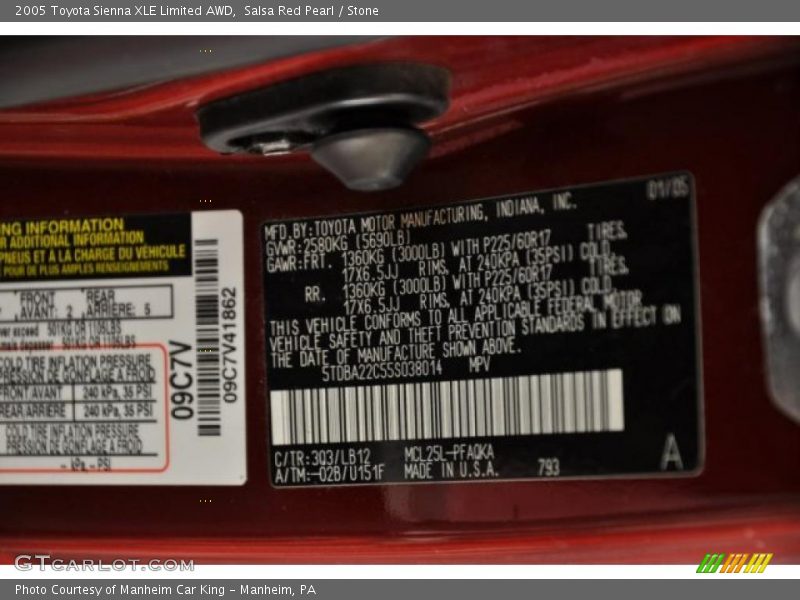 Salsa Red Pearl / Stone 2005 Toyota Sienna XLE Limited AWD