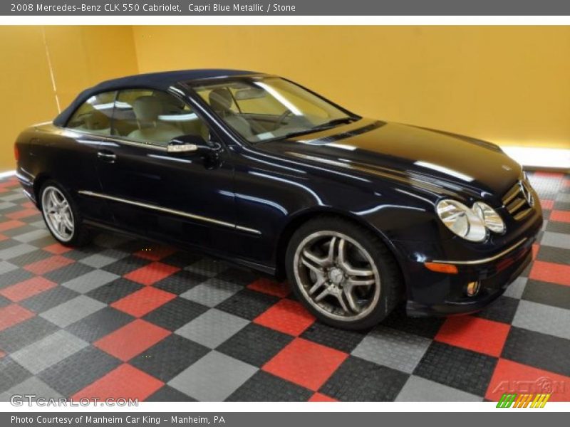 Capri Blue Metallic / Stone 2008 Mercedes-Benz CLK 550 Cabriolet