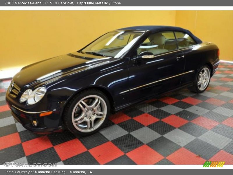 Capri Blue Metallic / Stone 2008 Mercedes-Benz CLK 550 Cabriolet