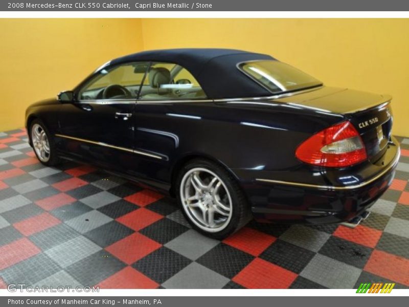 Capri Blue Metallic / Stone 2008 Mercedes-Benz CLK 550 Cabriolet