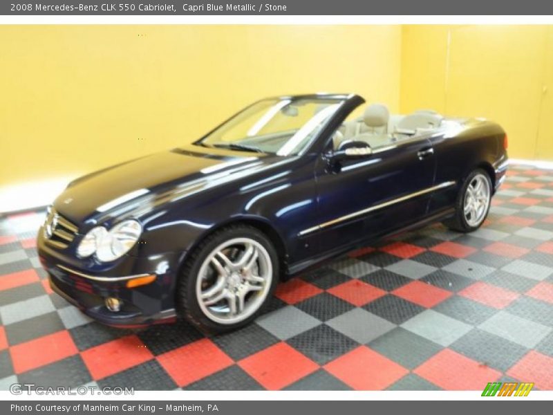 Capri Blue Metallic / Stone 2008 Mercedes-Benz CLK 550 Cabriolet