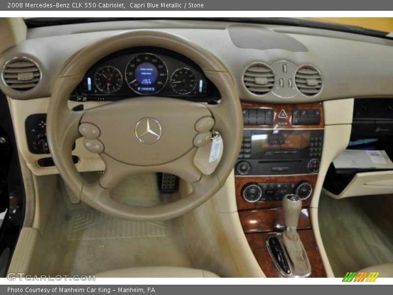 Capri Blue Metallic / Stone 2008 Mercedes-Benz CLK 550 Cabriolet