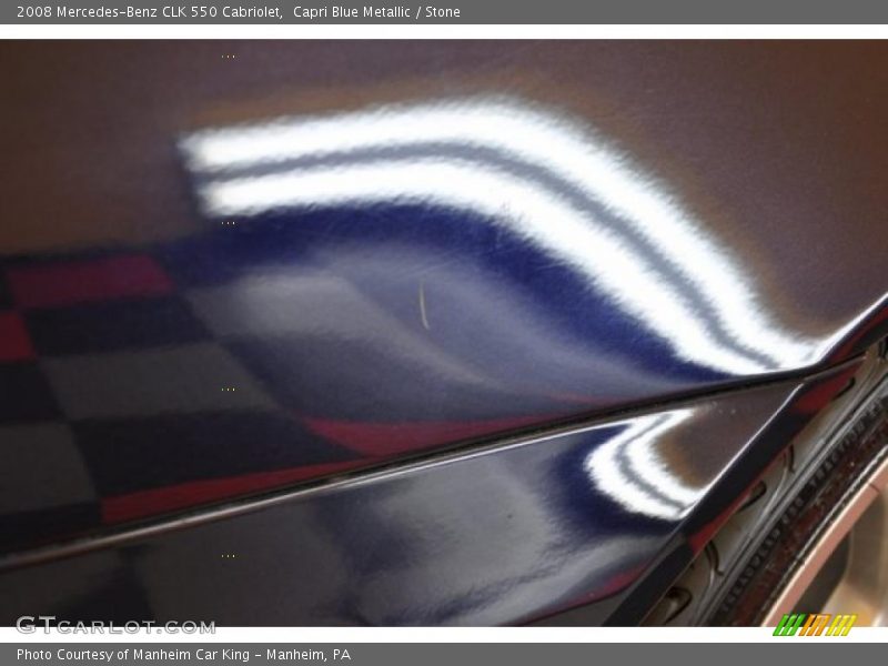 Capri Blue Metallic / Stone 2008 Mercedes-Benz CLK 550 Cabriolet