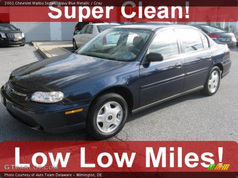 Navy Blue Metallic / Gray 2001 Chevrolet Malibu Sedan