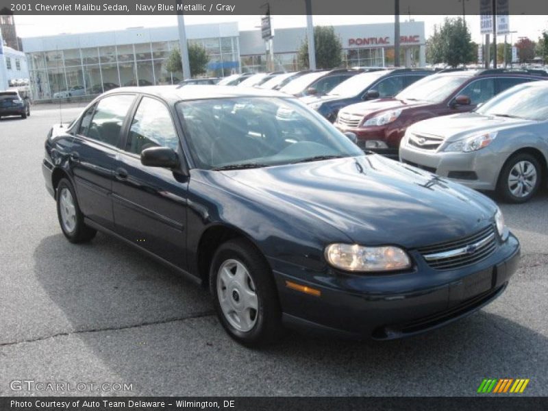 Navy Blue Metallic / Gray 2001 Chevrolet Malibu Sedan