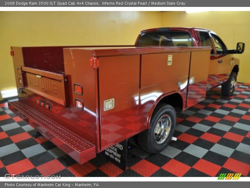 Inferno Red Crystal Pearl / Medium Slate Gray 2008 Dodge Ram 3500 SLT Quad Cab 4x4 Chassis