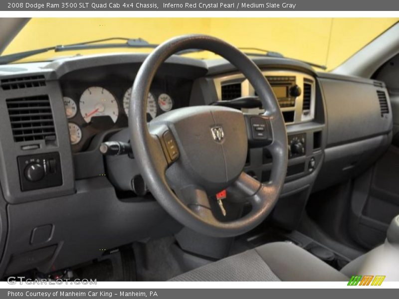 Inferno Red Crystal Pearl / Medium Slate Gray 2008 Dodge Ram 3500 SLT Quad Cab 4x4 Chassis