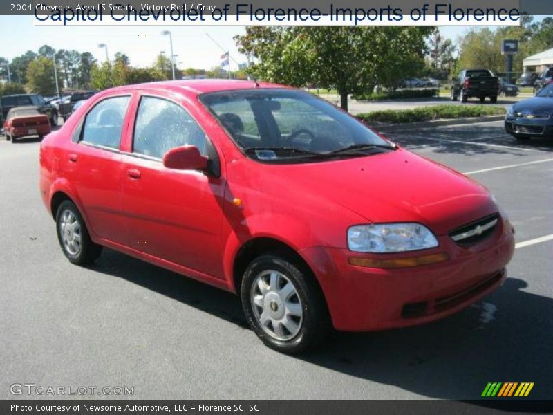 Victory Red / Gray 2004 Chevrolet Aveo LS Sedan