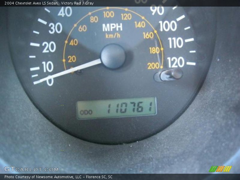 Victory Red / Gray 2004 Chevrolet Aveo LS Sedan