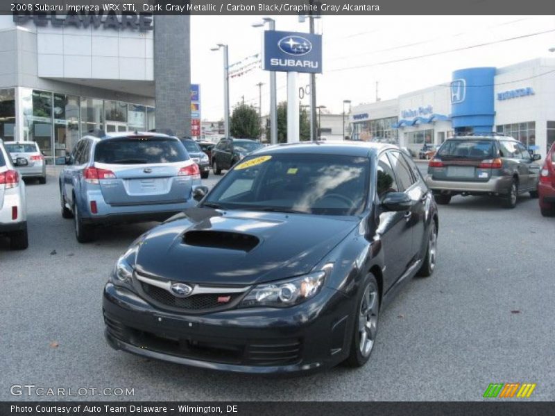 Dark Gray Metallic / Carbon Black/Graphite Gray Alcantara 2008 Subaru Impreza WRX STi