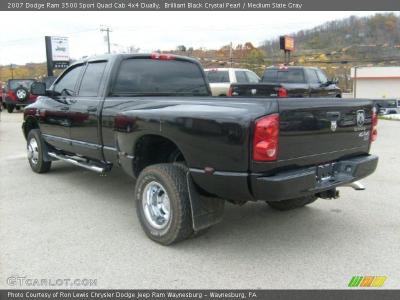 Brilliant Black Crystal Pearl / Medium Slate Gray 2007 Dodge Ram 3500 Sport Quad Cab 4x4 Dually
