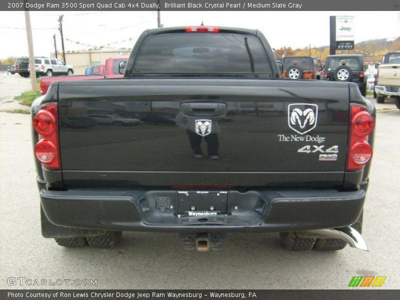 Brilliant Black Crystal Pearl / Medium Slate Gray 2007 Dodge Ram 3500 Sport Quad Cab 4x4 Dually