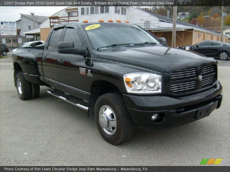 Brilliant Black Crystal Pearl / Medium Slate Gray 2007 Dodge Ram 3500 Sport Quad Cab 4x4 Dually