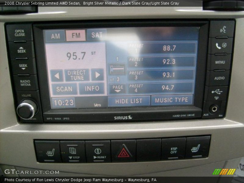 Controls of 2008 Sebring Limited AWD Sedan