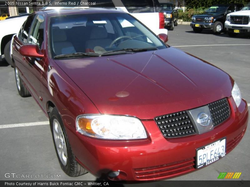 Inferno Red / Charcoal 2005 Nissan Sentra 1.8 S