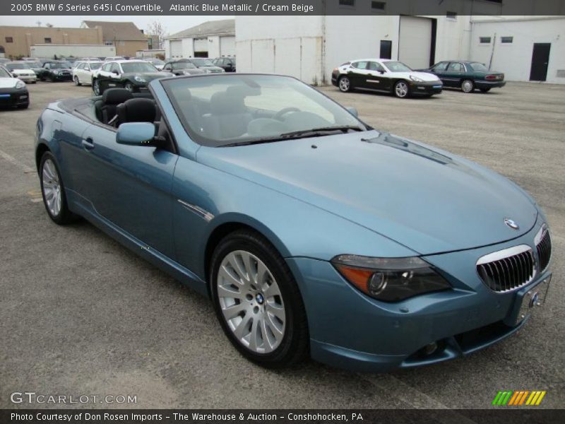 Atlantic Blue Metallic / Cream Beige 2005 BMW 6 Series 645i Convertible