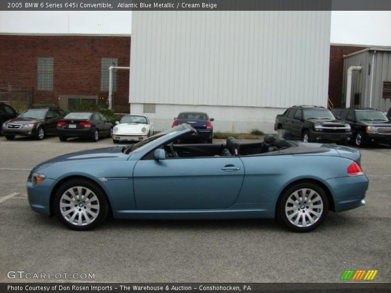 Atlantic Blue Metallic / Cream Beige 2005 BMW 6 Series 645i Convertible