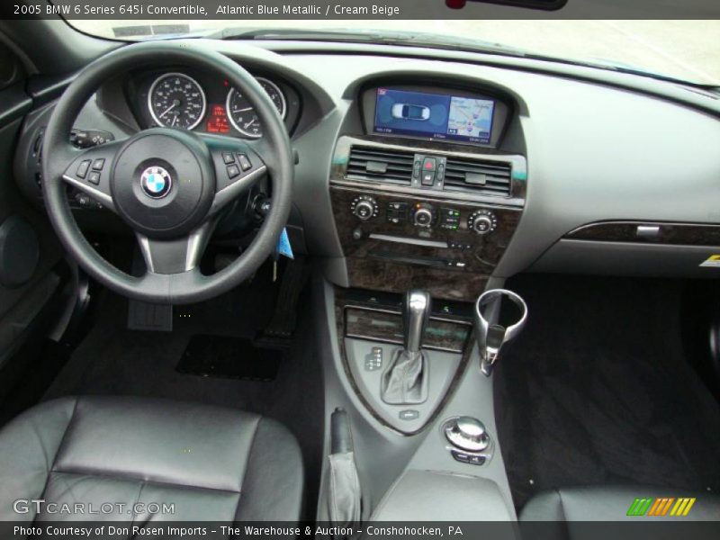 Atlantic Blue Metallic / Cream Beige 2005 BMW 6 Series 645i Convertible