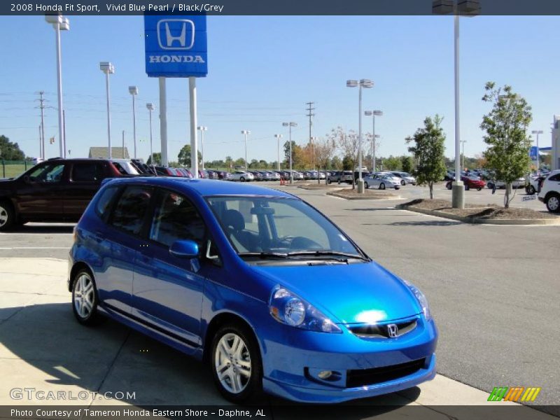 Vivid Blue Pearl / Black/Grey 2008 Honda Fit Sport