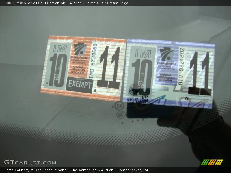 Atlantic Blue Metallic / Cream Beige 2005 BMW 6 Series 645i Convertible
