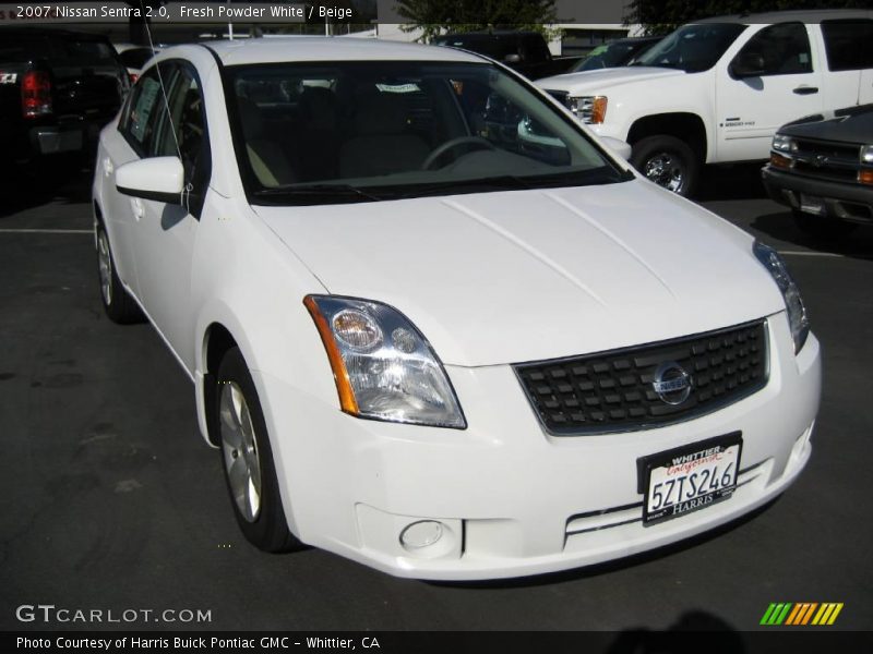Fresh Powder White / Beige 2007 Nissan Sentra 2.0