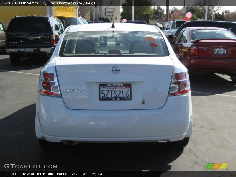 Fresh Powder White / Beige 2007 Nissan Sentra 2.0
