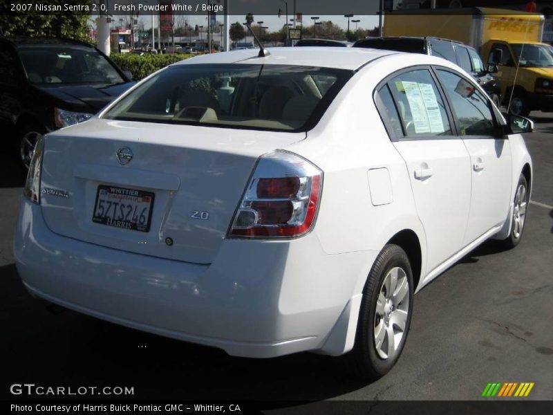 Fresh Powder White / Beige 2007 Nissan Sentra 2.0