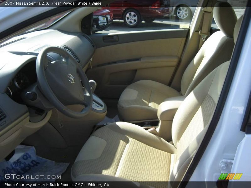 Fresh Powder White / Beige 2007 Nissan Sentra 2.0