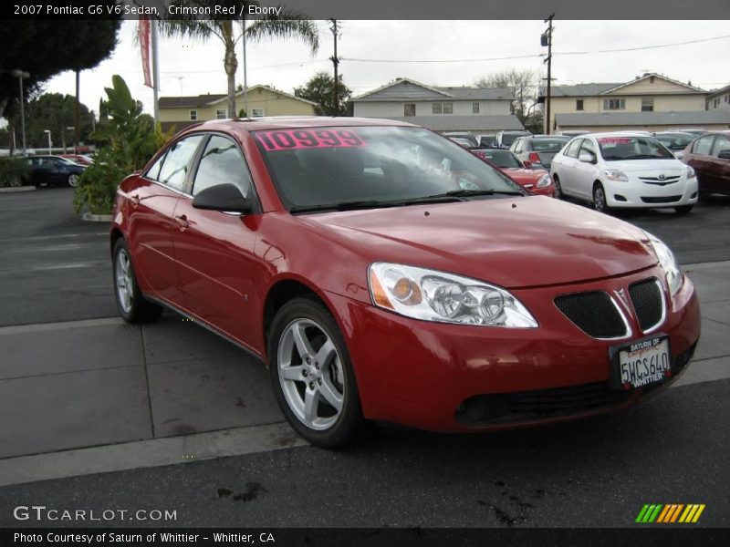 Crimson Red / Ebony 2007 Pontiac G6 V6 Sedan