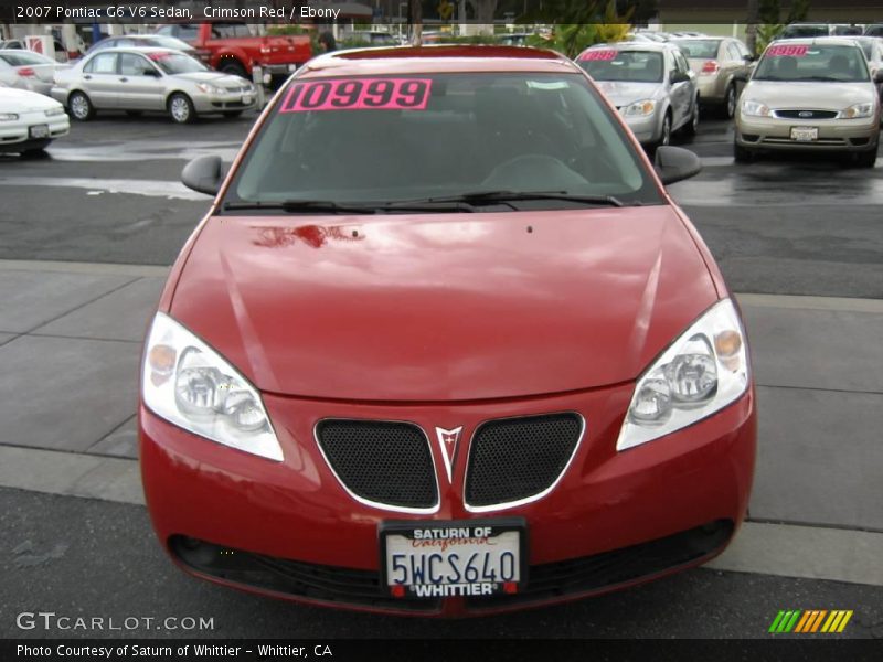 Crimson Red / Ebony 2007 Pontiac G6 V6 Sedan