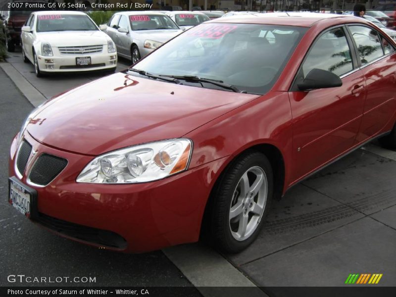 Crimson Red / Ebony 2007 Pontiac G6 V6 Sedan