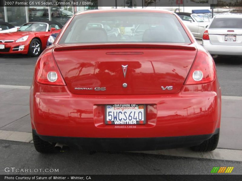 Crimson Red / Ebony 2007 Pontiac G6 V6 Sedan