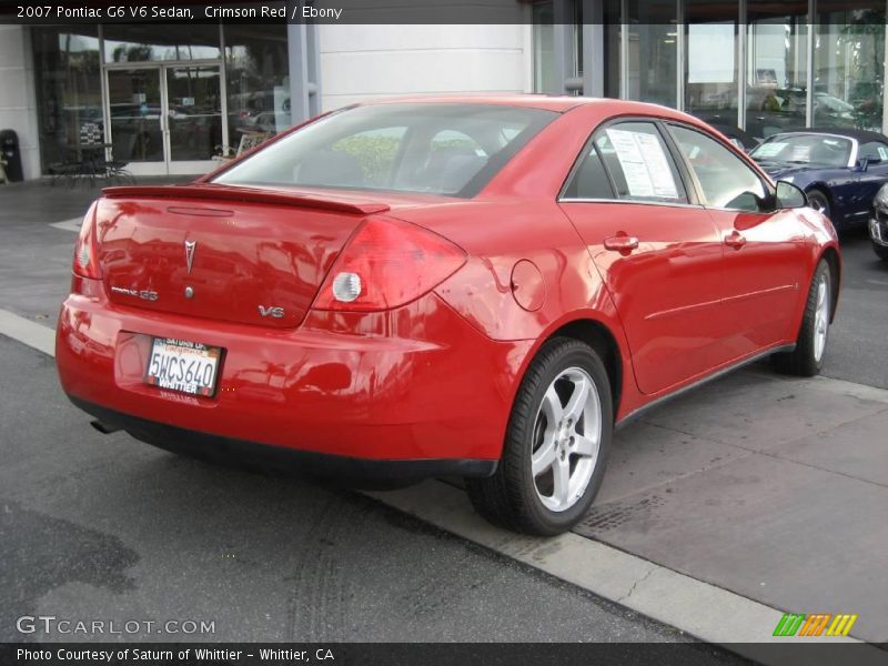 Crimson Red / Ebony 2007 Pontiac G6 V6 Sedan