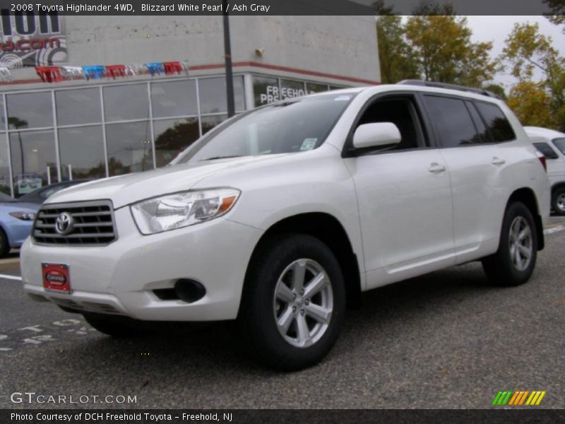 Blizzard White Pearl / Ash Gray 2008 Toyota Highlander 4WD