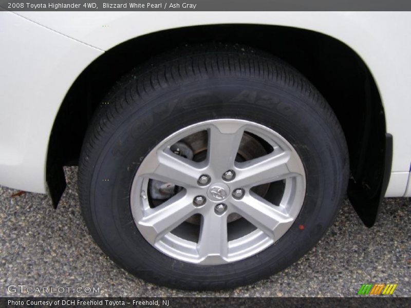 Blizzard White Pearl / Ash Gray 2008 Toyota Highlander 4WD