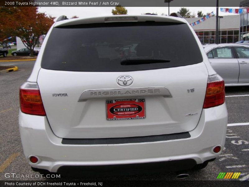 Blizzard White Pearl / Ash Gray 2008 Toyota Highlander 4WD