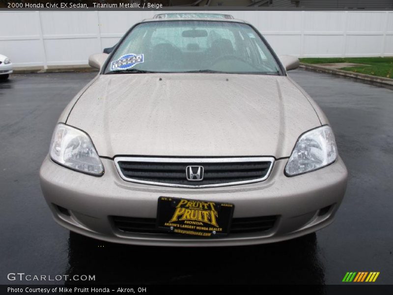 Titanium Metallic / Beige 2000 Honda Civic EX Sedan