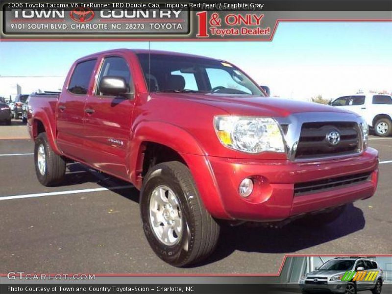 Impulse Red Pearl / Graphite Gray 2006 Toyota Tacoma V6 PreRunner TRD Double Cab