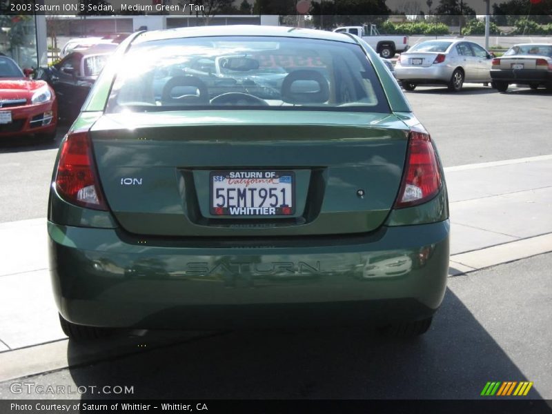 Medium Green / Tan 2003 Saturn ION 3 Sedan