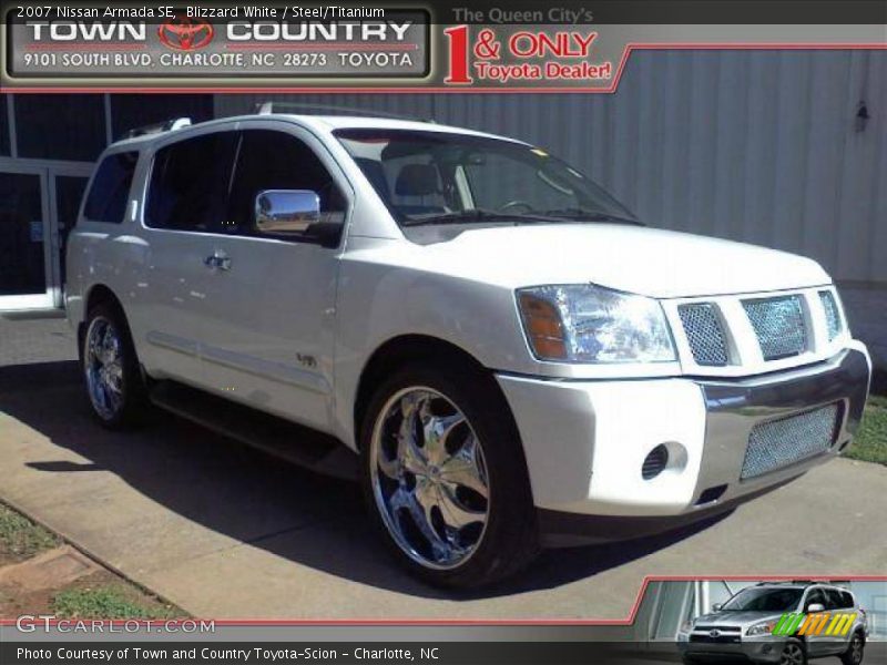 Blizzard White / Steel/Titanium 2007 Nissan Armada SE