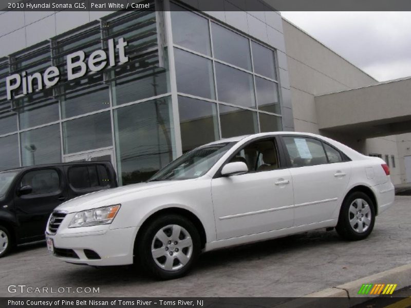 Pearl White / Camel 2010 Hyundai Sonata GLS
