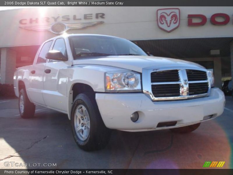 Bright White / Medium Slate Gray 2006 Dodge Dakota SLT Quad Cab