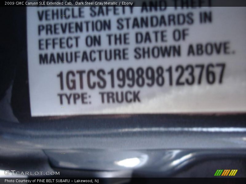 Dark Steel Gray Metallic / Ebony 2009 GMC Canyon SLE Extended Cab