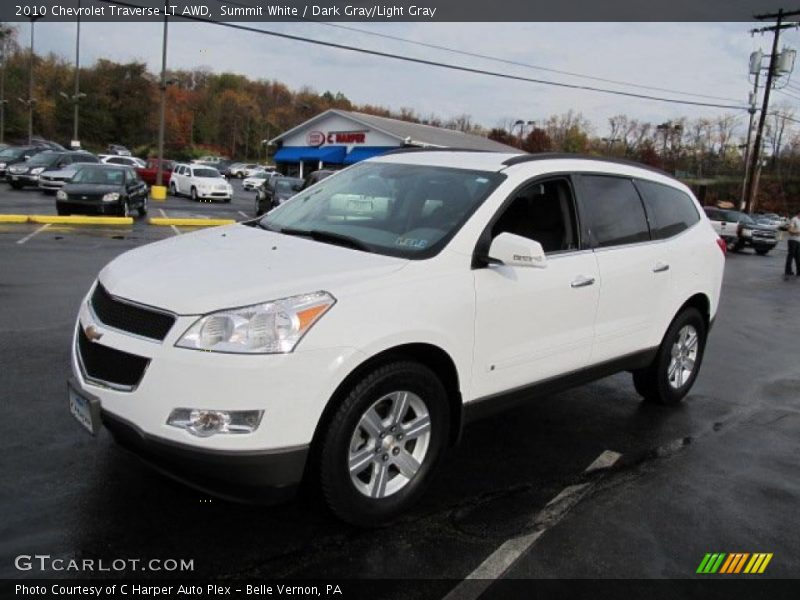 Summit White / Dark Gray/Light Gray 2010 Chevrolet Traverse LT AWD