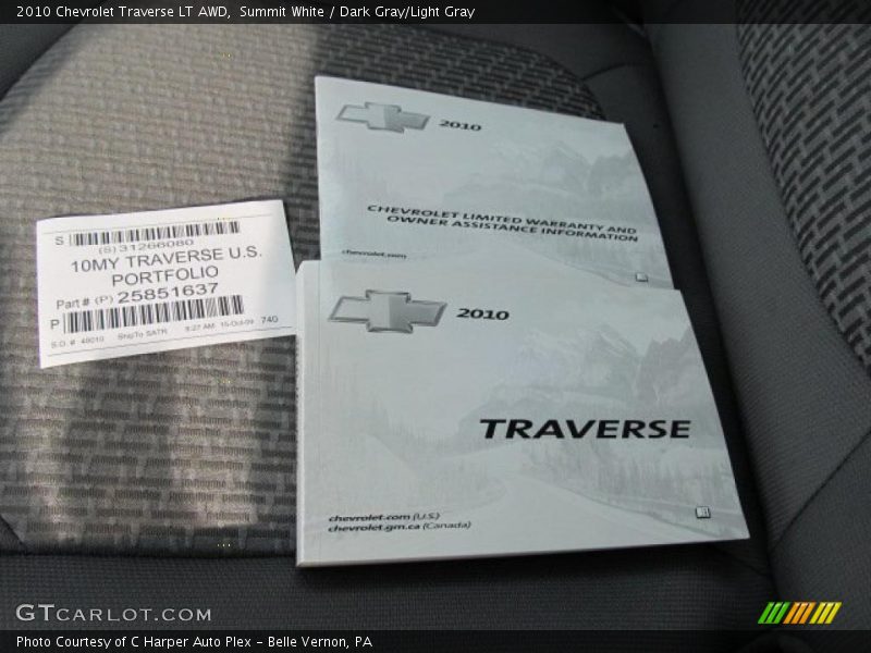 Summit White / Dark Gray/Light Gray 2010 Chevrolet Traverse LT AWD