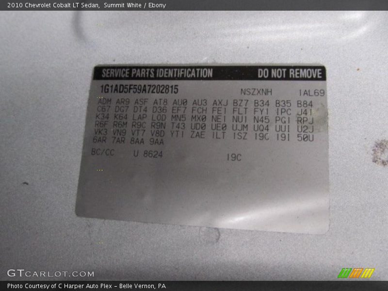 Summit White / Ebony 2010 Chevrolet Cobalt LT Sedan