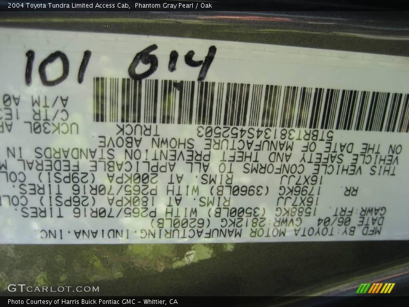 Phantom Gray Pearl / Oak 2004 Toyota Tundra Limited Access Cab